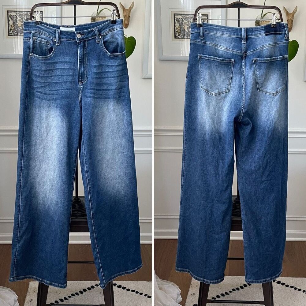 Risen Medium Wash Wide Leg High Rise Jeans 11 13 30 32 - Picture 2 of 9